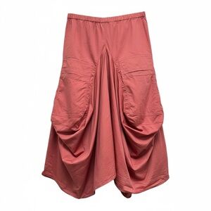 Yuvita Drape Large Pocket Midi Blush Skirt Size X-Small